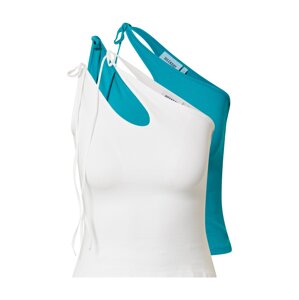 WEEKDAY Top 'Michelle'  modrozelená / biela