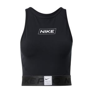 NIKE Športový top  čierna / biela