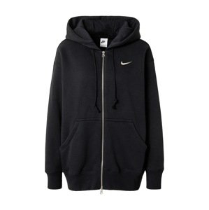 Nike Sportswear Tepláková bunda 'Phoenix Fleece'  čierna / biela
