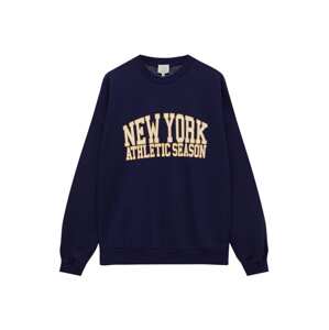 Pull&Bear Mikina  námornícka modrá / oranžová / biela