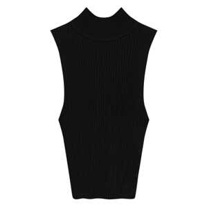 Pull&Bear Vyšívaný top  čierna
