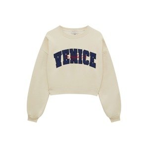 Pull&Bear Mikina  nebielená / námornícka modrá / krvavo červená