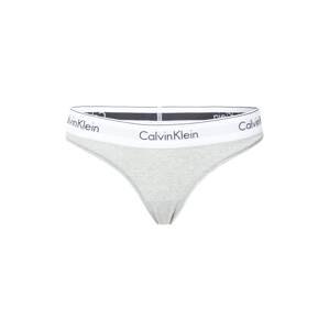 Calvin Klein Underwear Tangá  sivá melírovaná / čierna / biela