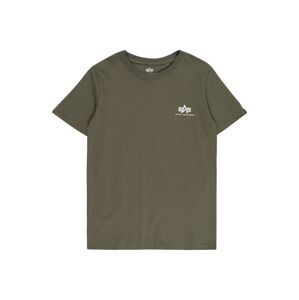 ALPHA INDUSTRIES Tričko  olivová / biela
