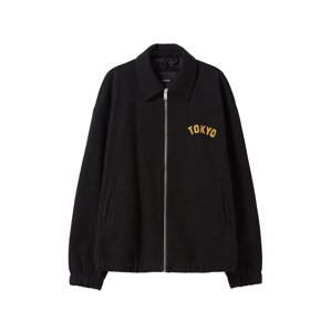 Bershka Prechodná bunda  zlatá žltá / čierna