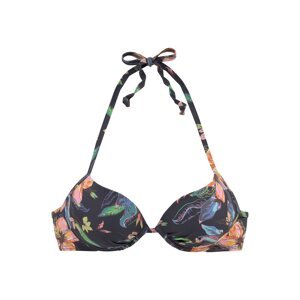 LASCANA Bikinový top 'Malia'  tmavomodrá / svetlomodrá / oranžová / ružová
