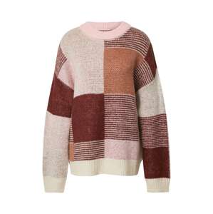 florence by mills exclusive for ABOUT YOU Sveter 'Ruby'  krémová / farba ťavej srsti / ružová