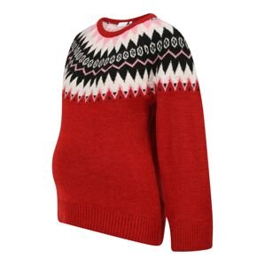 MAMALICIOUS Sveter 'Eli'  ružová / jasne červená / čierna / biela