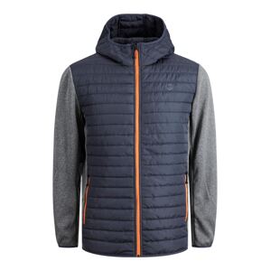 Jack & Jones Plus Prechodná bunda 'JJEMulti'  námornícka modrá / sivá melírovaná / oranžová
