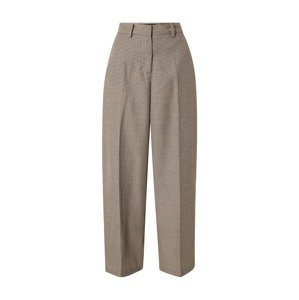VERO MODA Nohavice s pukmi 'Troian'  béžová / tmavohnedá