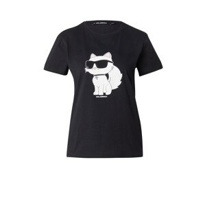 Karl Lagerfeld Tričko 'Ikonik 2.0'  čierna / biela
