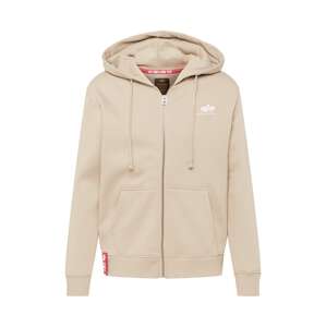 ALPHA INDUSTRIES Tepláková bunda  piesková / červená / biela