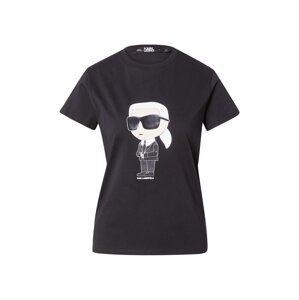 Karl Lagerfeld Tričko 'Ikonik 2.0'  čierna / biela