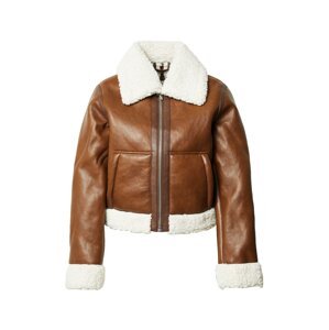 Abercrombie & Fitch Prechodná bunda  krémová / hnedá
