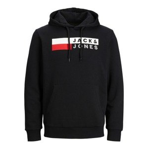 Jack & Jones Plus Mikina 'JJEcorp'  červená / čierna / biela