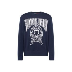 Tommy Jeans Sveter  námornícka modrá / biela