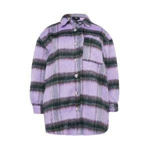 River Island Plus Prechodná bunda  tmavozelená / fialová / čierna