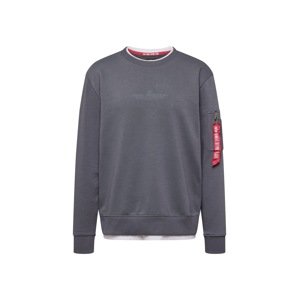 ALPHA INDUSTRIES Mikina  tmavosivá / červená / biela