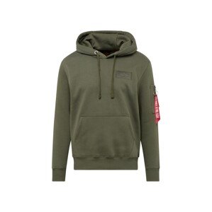 ALPHA INDUSTRIES Sveter  olivová / červená / biela