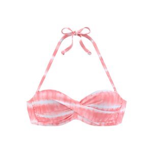 s.Oliver Bikinový top  s ružovými fľakmi / biela