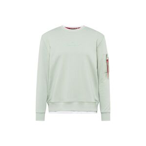 ALPHA INDUSTRIES Mikina  pastelovo zelená / biela
