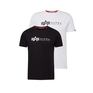 ALPHA INDUSTRIES Tričko  čierna / biela