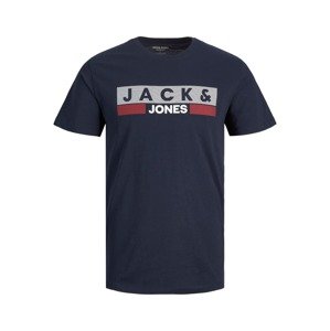 Jack & Jones Plus Tričko  modrá / sivá / bordová / biela