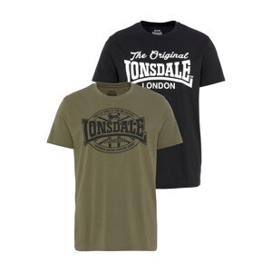 LONSDALE Tričko  olivová / čierna / biela