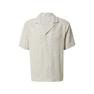 DAN FOX APPAREL Košeľa 'Timo'  čierna / šedobiela