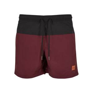 Urban Classics Plavecké šortky  bordová / čierna