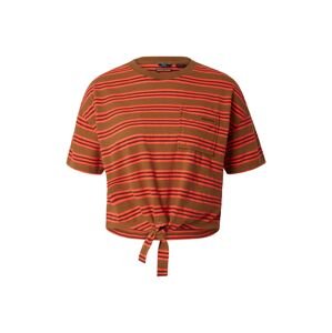 Superdry Tričko  hnedá / oranžová / čierna