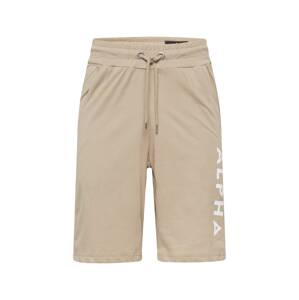 ALPHA INDUSTRIES Nohavice  piesková / biela