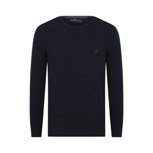 DENIM CULTURE Sveter 'Pullover 'Alijan'  námornícka modrá / bordová
