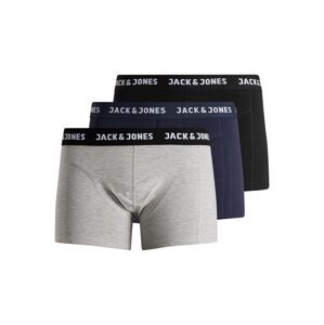 JACK & JONES Boxerky 'Anthony'  námornícka modrá / sivá melírovaná / čierna / biela