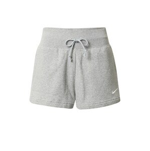 Nike Sportswear Nohavice 'Phoenix Fleece'  sivá melírovaná / biela