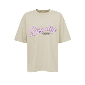 Multiply Apparel Tričko 'Loyalty Puff'  hnedá / ružová / čierna