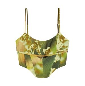 Bershka Top  zelená / olivová / pastelovo zelená / svetlozelená