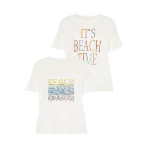 BEACH TIME Tričko  zmiešané farby / biela