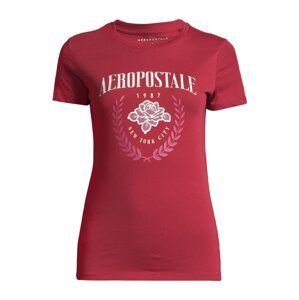 AÉROPOSTALE Tričko  burgundská / biela