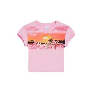 Bershka Tričko  oranžová / fuksia / ružová / čierna