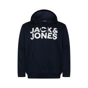 Jack & Jones Plus Mikina 'Ecorp'  tmavomodrá / biela