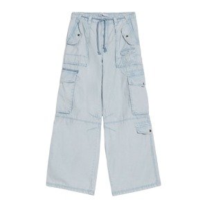 Bershka Rifľové kapsáče  svetlomodrá