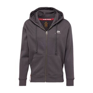 ALPHA INDUSTRIES Tepláková bunda  tmavosivá / biela