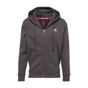 ALPHA INDUSTRIES Tepláková bunda  tmavosivá / biela