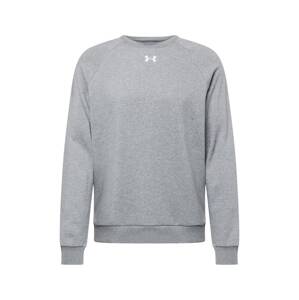 UNDER ARMOUR Športová mikina 'Rival'  sivá melírovaná / biela