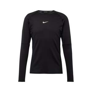 NIKE Funkčné tričko  čierna / biela