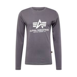ALPHA INDUSTRIES Tričko  tmavosivá / biela