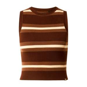 Superdry Vyšívaný top  svetlobéžová / hnedá
