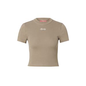 Superdry Tričko  béžová / sépiová