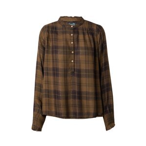 Superdry Blúzka  tmavohnedá / olivová